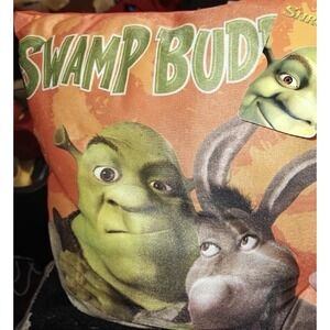 Rare Small Shrek2 Swamp Buddies Throw Pillow Approx 12x9 Inches
